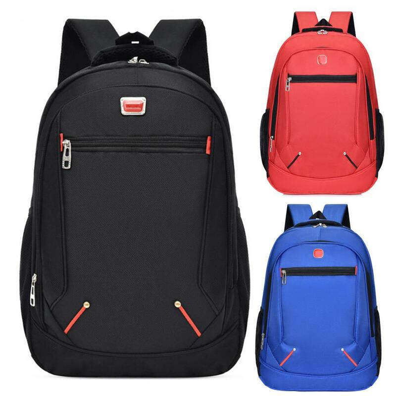Practical Lightweight Solid Color Wear-resistant Widen Strap Backpack School Bag Bookbag Boys School Bag Large Capacity