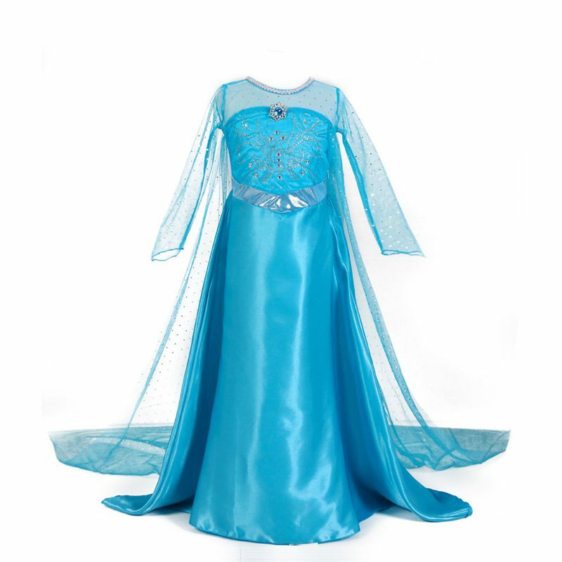 Frozen Elsa Anna Princess Girls Dress Kids Snow Queen Halloween Rapunzel Costume Children Birthday Vestido Party Dress