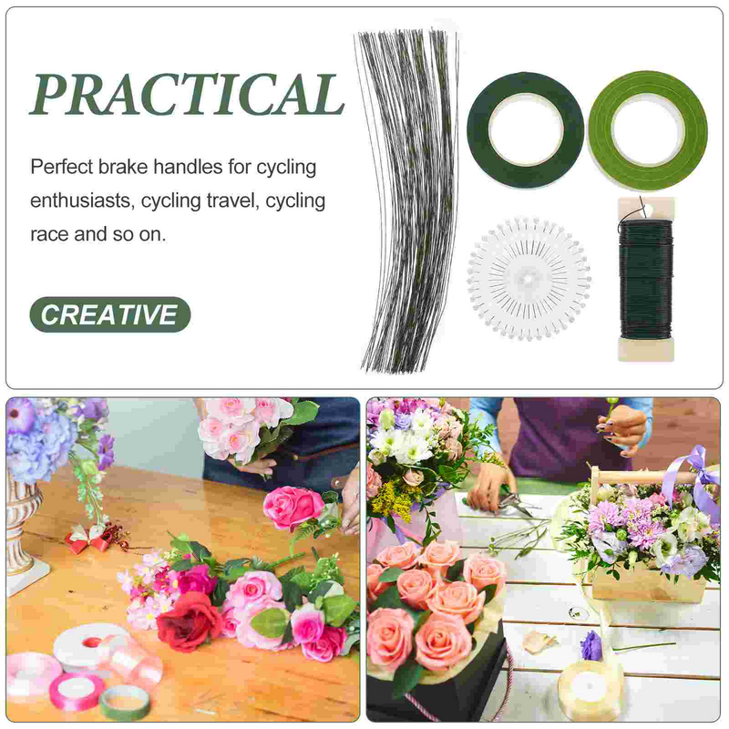 1 Set of DIY Floral Stem Wires Flower Paper Tapes Bouquet Stem DIY Floral Arrangement Kit