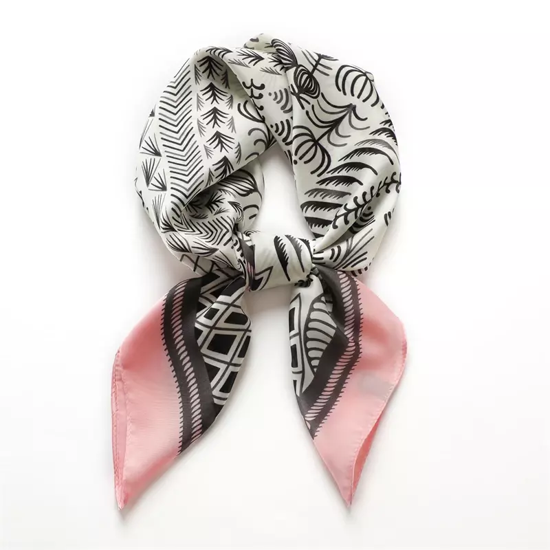 Design Dot Print Headband Scarf for Women Luxury Satin Silk 70cm Squre Scarves Neckerchief Lady Hair Bands Ribbon Scrunchies