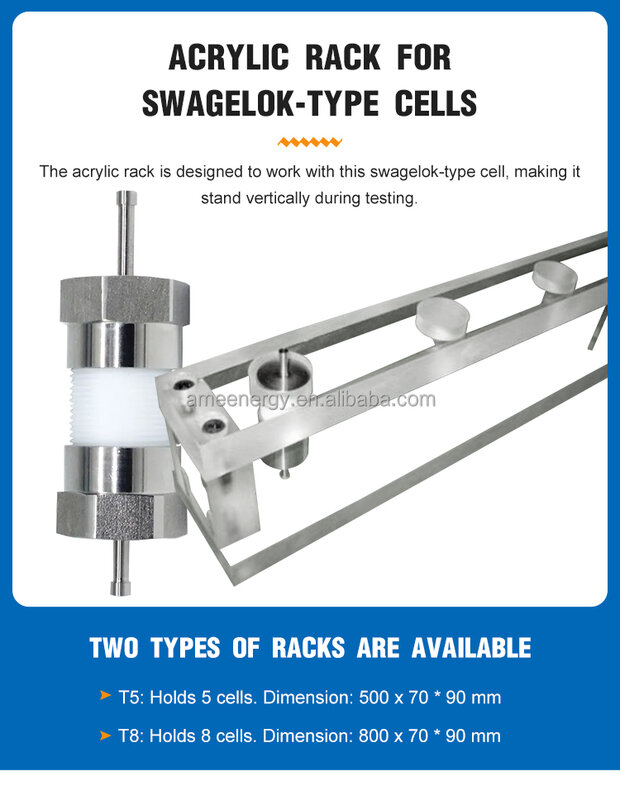 Swagelok-Células Bateria Dividir Célula De Teste Para Célula De Lítio, testes De Materiais De Eletrodo