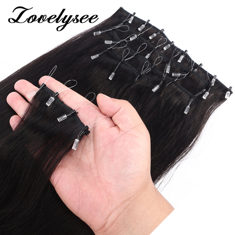 Kralen Inslag Hair Extensions Recht Natuurlijk Zwart Menselijk Haar Naadloze Inslag Haar Met Micro Lus Kralen Salon Kwaliteit 1 Pak 100G