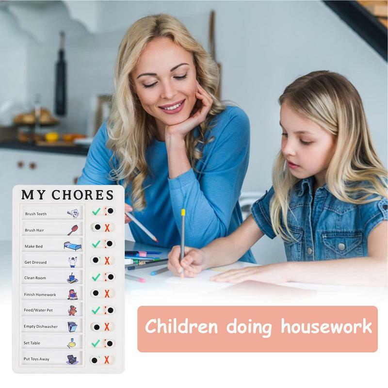 Portátil reutilizável RV Checklist Board, programação diária para crianças, Chore Chart Memo Board, destacável