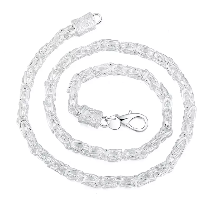 Lihong 925 Sterling Silver Charm Chain 20 pollici collana semplice per donna uomo gioielli per feste di matrimonio