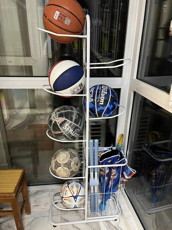 Thuis Indoor Kinder Basketbal Voetbal Volleybal Badminton Racket Opslag Ballenrek Eenvoudig Opbergrek