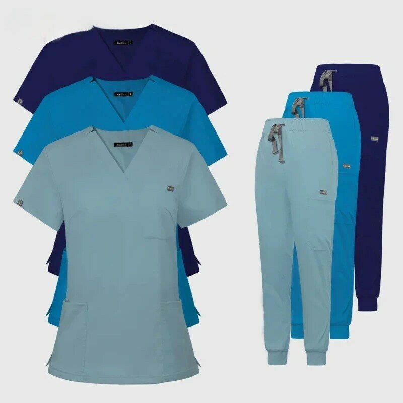 Fashion Operating Room Scrubs Sets Hospital Doctor Nurse Working Scrubs Clothes Dental Clinic Lab Suits Beauty Salon Workwear
