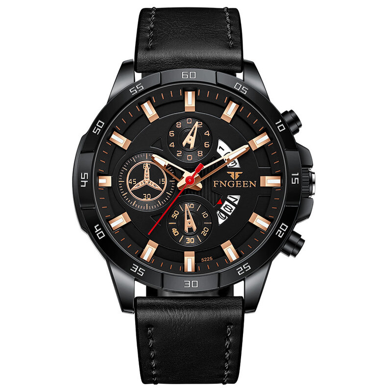 Reloj de pulsera de cuarzo para hombre, cronógrafo deportivo, resistente al agua, color negro, marca superior de lujo, a la moda