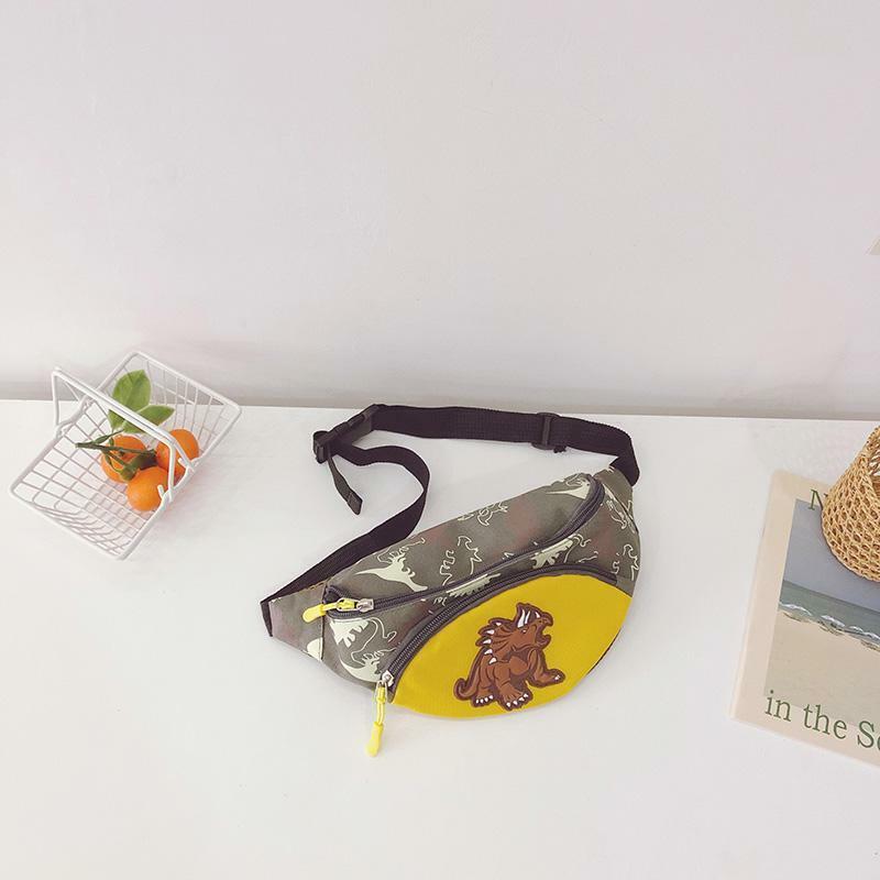 Детская нагрудная сумка на молнии, милый мультяшный Динозавр для девочек и мальчиков, детский поясной кошелек