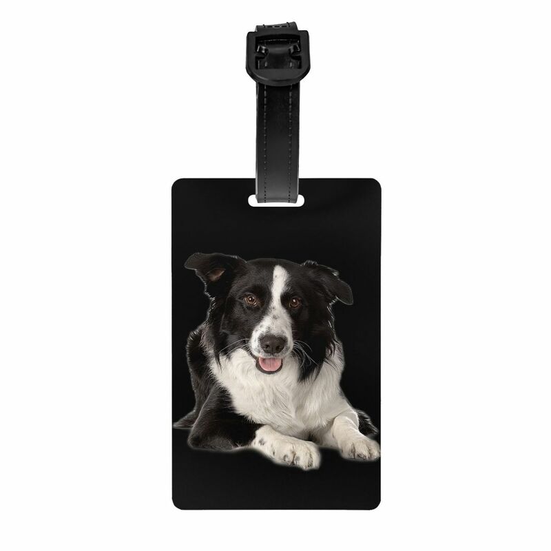 Border Collie Luggage Tag Custom Pet Dog Gift Baggage Tags Privacy Cover Name ID Card
