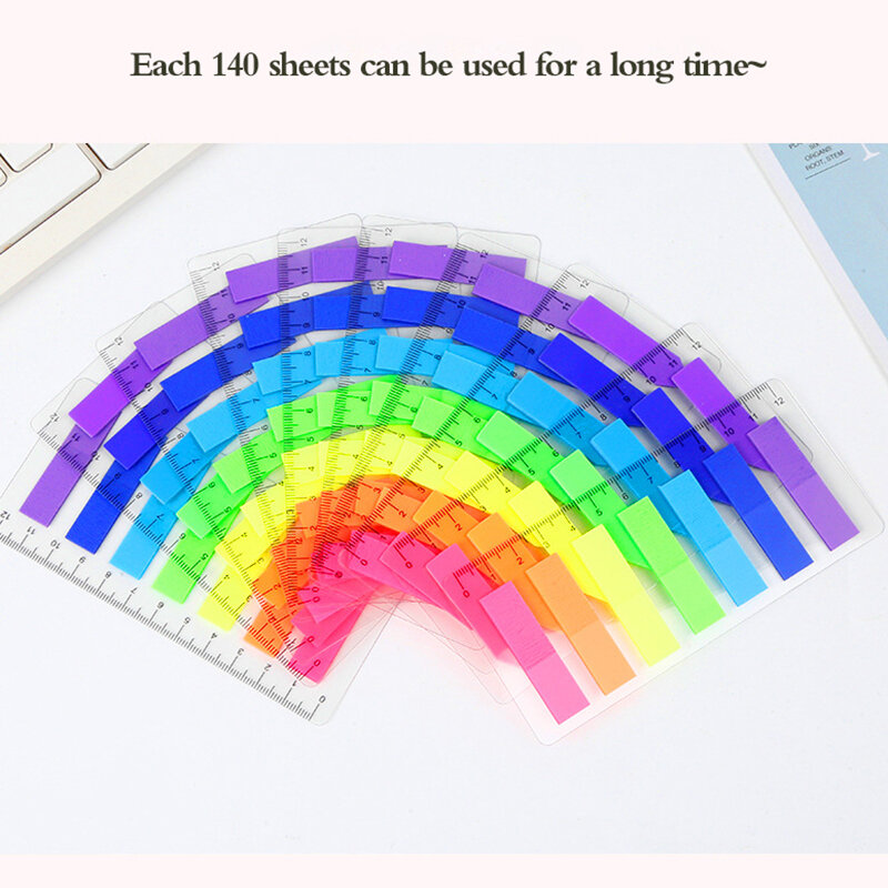 140pcs/set Morandi Transparent Fluorescent Index Tabs PET Arrow Flags Sticky Note For Page Marker Planner Stickers Office School