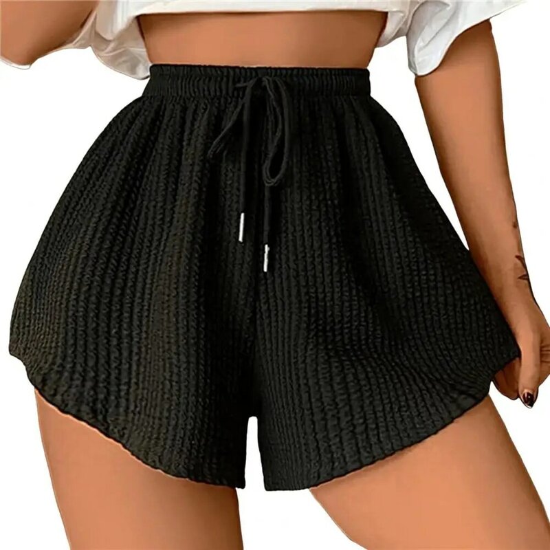 Pantalones cortos con cordón para mujer, Shorts con cintura alta elástica, dobladillo Irregular, bolsillos, talla grande, deportivos informales