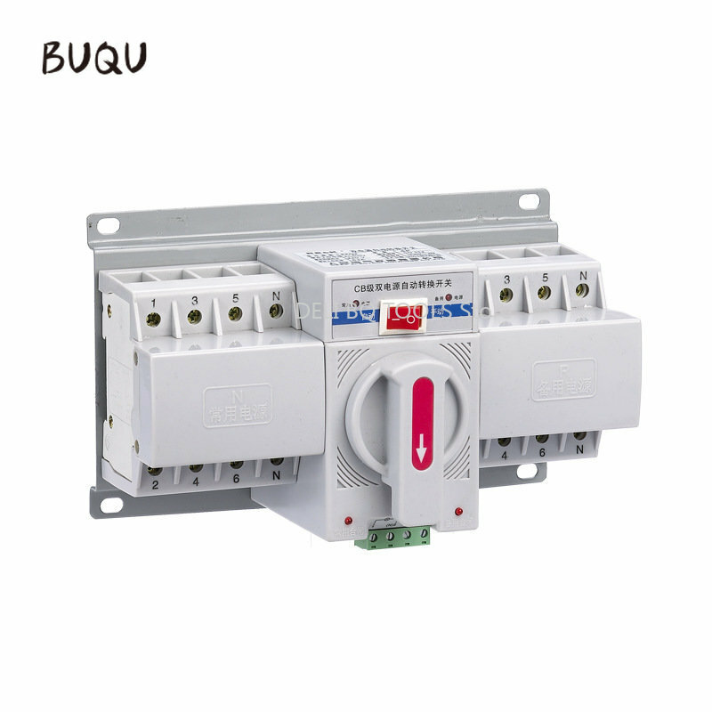 3P 4P 16A -63A Mcb Soort Automatische Ats Dual Power Transfer Switch Transfer Schakelaar 4P Power transfer Switch Circuit Breakers 380V