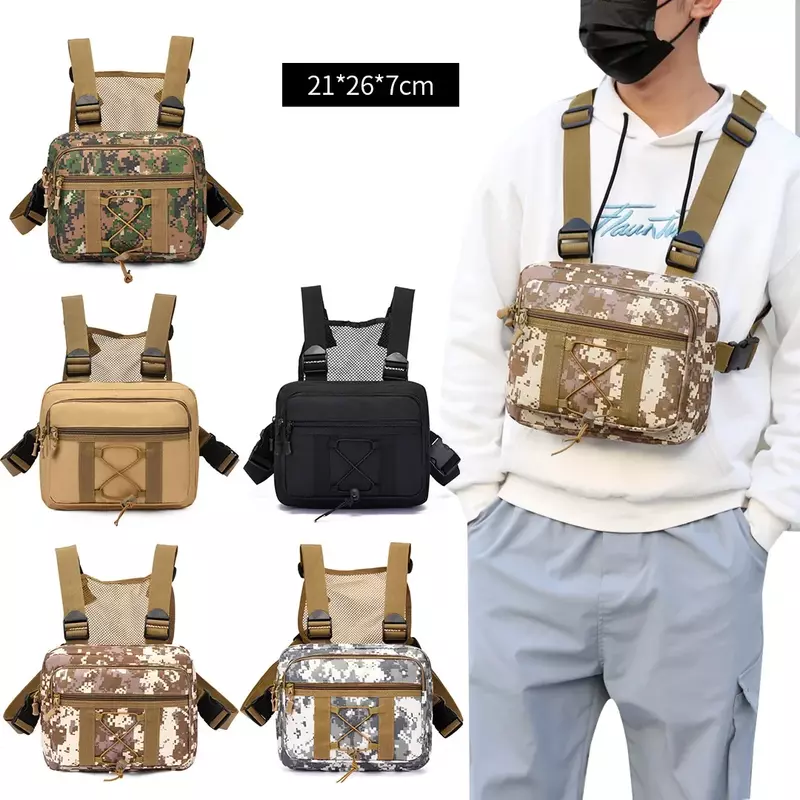 Outdoor Camouflage Taktische Tasche Persönlichkeit Werkzeug Funktionale Weste Tasche Oxford Tuch Doppel Plus Rucksack Männer Frauen Brust Tasche