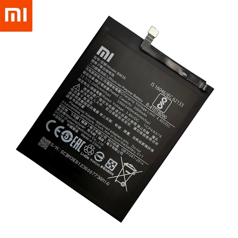 Xiao Mi baterai ponsel asli BM3E, alat pengganti baterai Gratis + stiker untuk Xiaomi Mi 8 Mi8 M8 asli 3400mAh