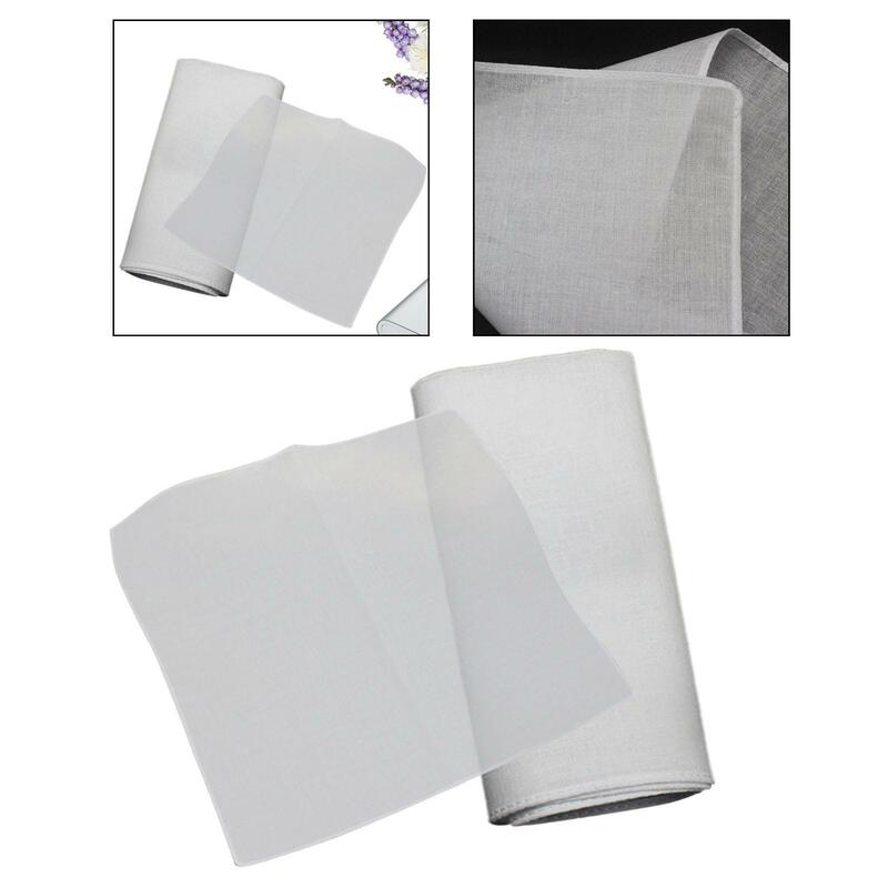 Mouchoirs blancs purs 42S, 10 pièces, mouchoirs blancs pour travaux manuels faits à la main