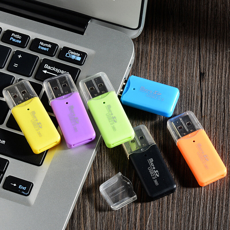 RYRA-Mini lector de tarjetas de memoria USB 2,0, Micro SD, TF, Flash, adaptador de plástico portátil de alta calidad para PC, portátil, convertidor móvil