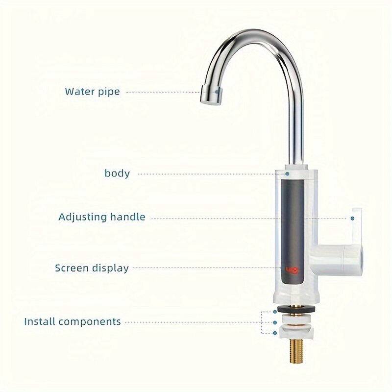 Instantaneous Digital Display Electric Kitchen and Bathroom Quick-heating Heating Faucet RX-011