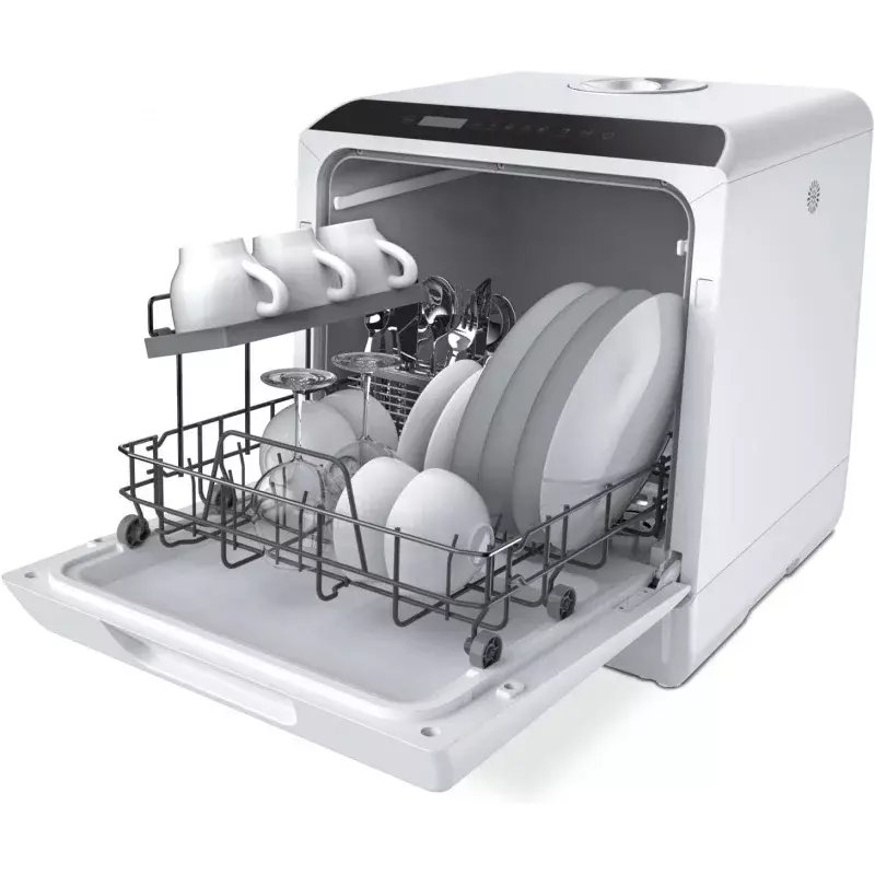 Рабочая посудомоечная машина Hermitlux, 5 программ для мытья, портативная посудомоечная машина с 5-литровым встроенным резервуаром для воды, не требуется соединение