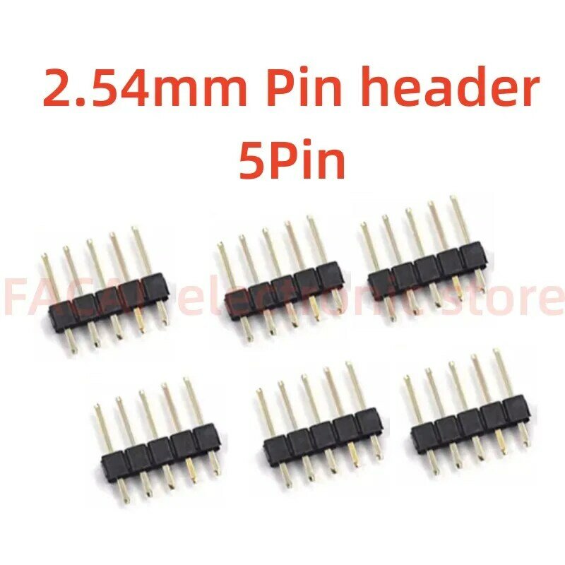 100pcs/10pcs  pitch 2.54MM pin header 1P/2P/3P/4P/40P BLACK 2.54 pitch pin connector  Needle row  Single Row  for Arduino