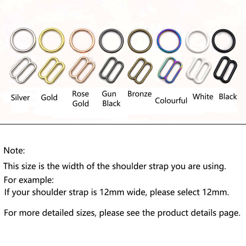 브래지어 링 및 슬라이더 스트랩 조절기 버클, 6 가지 색상 속옷 조절 액세서리, 도매 10 세트/로트 (20 개)