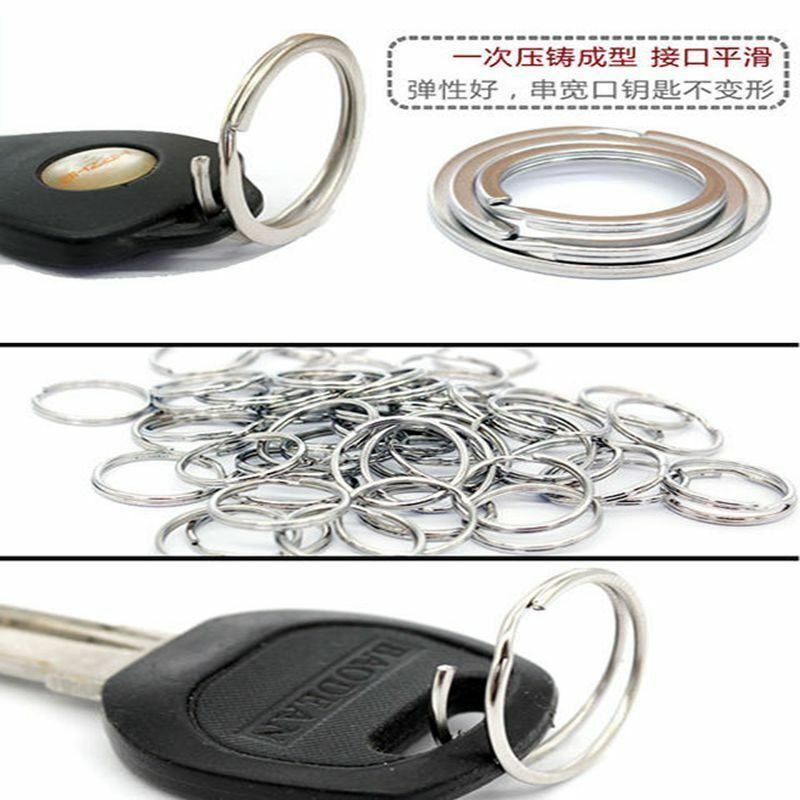 Porte-clés en acier inoxydable pour femme, anneau fendu, porte-clés, bijoux de bricolage, cadeau pour enfants, 25mm, 28mm, 30mm, 32mm, 35mm