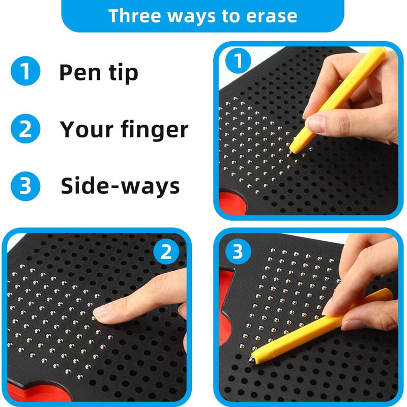 Bola Magnetik Papan Gambar dengan Pena Anak-anak Belajar Menggambar Sketsa Pad Tablet Mainan Pendidikan untuk Anak-anak Dewasa Notebook Hadiah