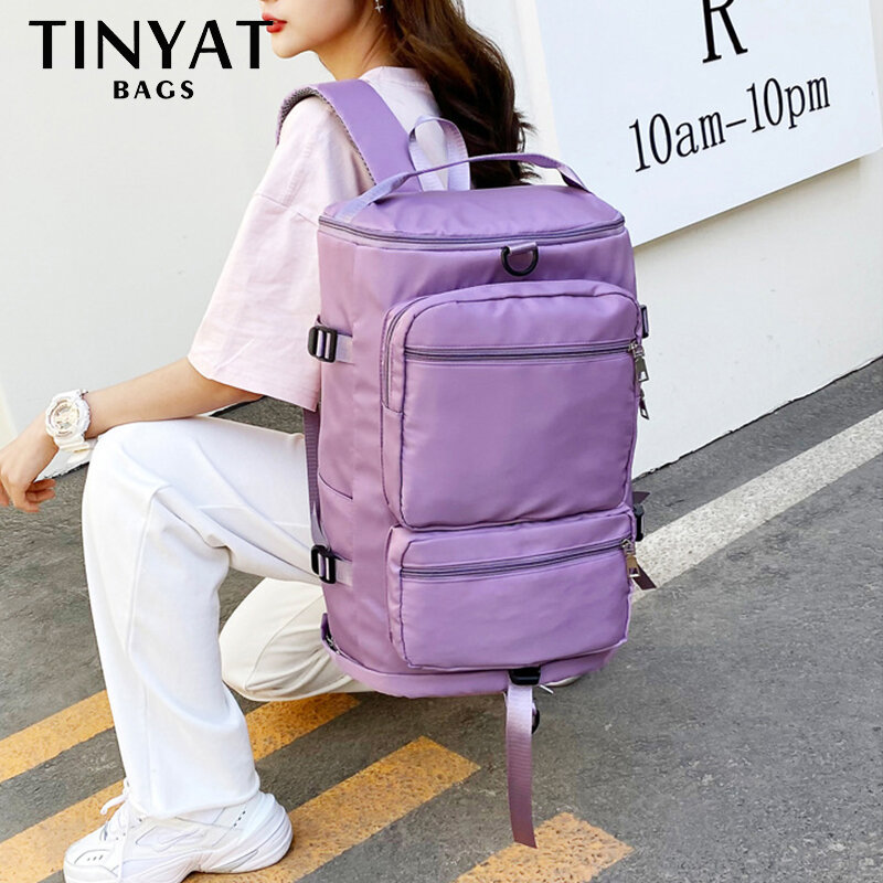 TINYAT-Bolso de viaje de gran capacidad para mujer, mochila informal de viaje de fin de semana, bolsas de equipaje de Yoga deportivas para mujer, bandolera multifunción