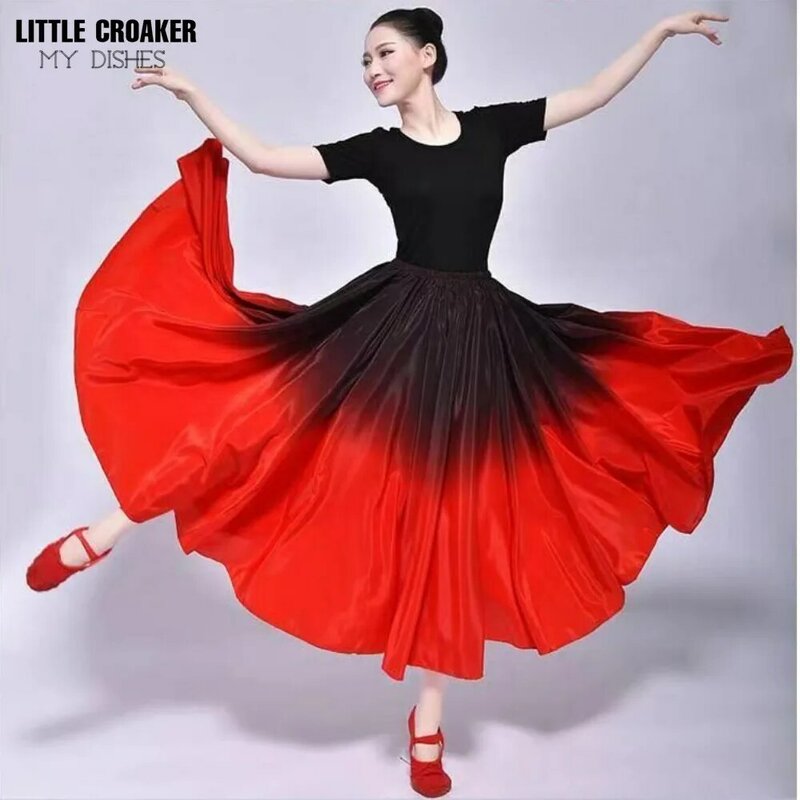 Vestido de baile de Flamenco para mujer, faldas de actuación en escenario, disfraces de 360/540/720 grados, España