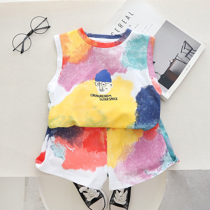 New Summer Fashion Baby Clothes Suit Children Boys Vest Shorts 2Pcs/Sets Kids Clothing Toddler Casual Costume Infant Sportswear