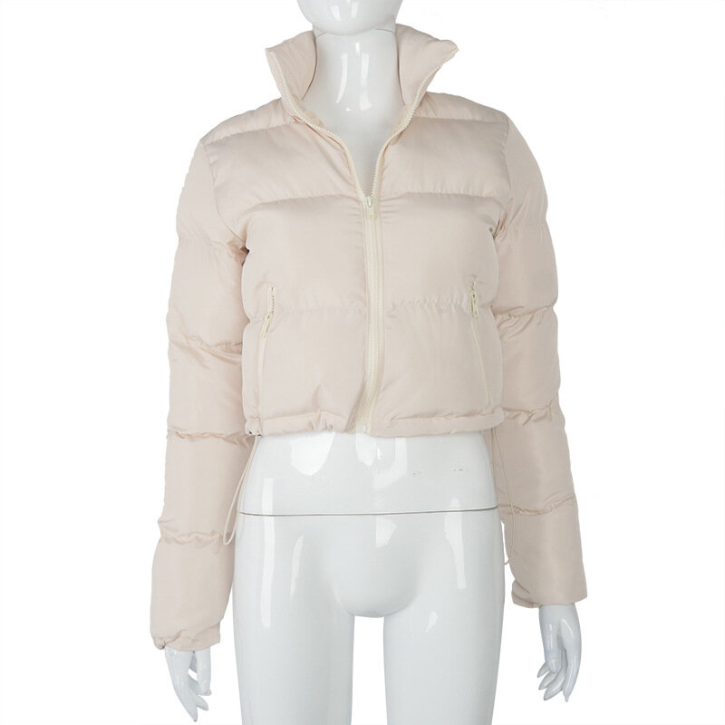 Jaket dan mantel untuk wanita, pakaian luar crop gelembung musim dingin dan Gugur ukuran besar 2023