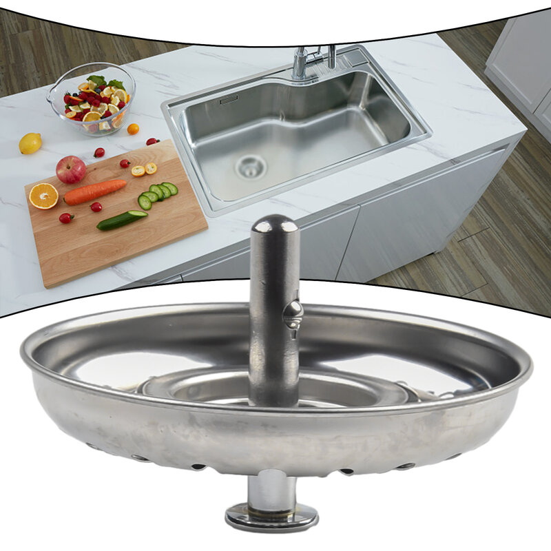 Colador de acero inoxidable para fregadero de baño, tapón de filtro de agua de 80mm, 82mm y 84mm, accesorio para fregadero de cocina