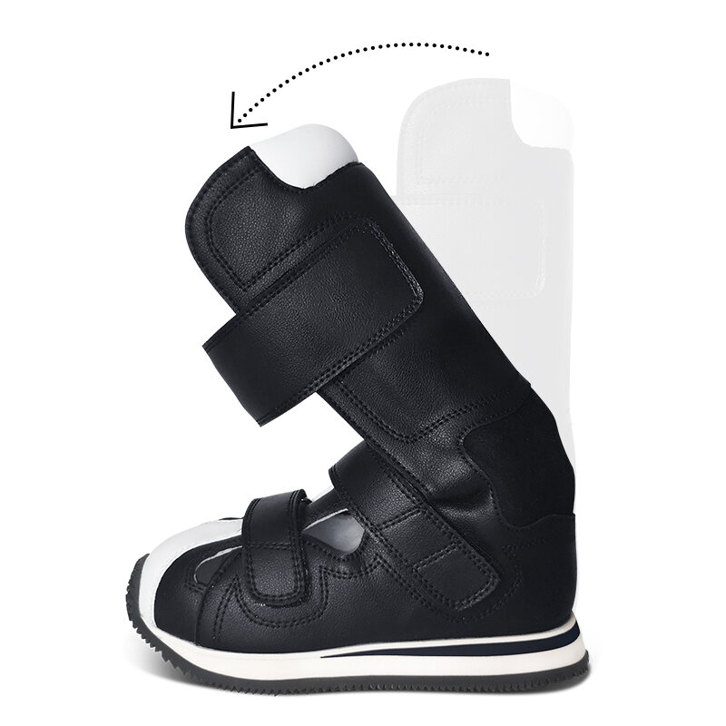 Sapatos ortopédicos de couro genuíno para crianças, Toddler Black Therapy, Calçado corretivo para criança, Pés Meninos