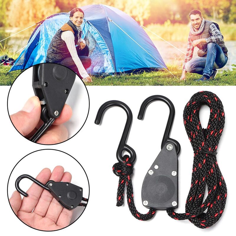 Tent Accessories Camping Tool Lights Lifting Fixed Buckle Pulley Tensioner Ratchet Hangers Adjustable Rope Fastener