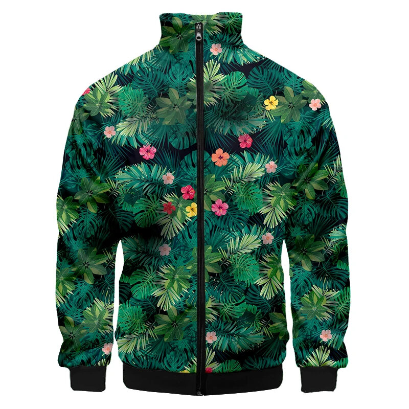 로즈 3D 프린트 식물 꽃 재킷, 야외 거리 특대 코트, 꽃 패턴 지퍼 재킷, 여성 어린이 의류