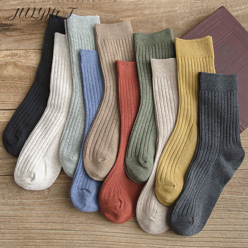 Теплые и холодные уличные хлопковые трикотажные удобные свободные хлопковые вязаные носки для женщин носки