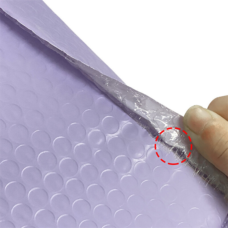 100 buah surat gelembung ungu pengirim gelembung empuk surat pembungkus poli untuk kemasan segel sendiri tas pengiriman bantalan gelembung