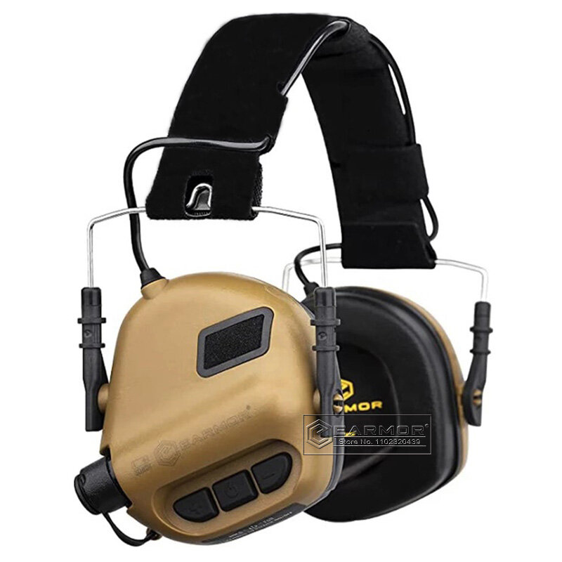 EARMOR M31 군사 전술 헤드셋 및 ARC 헬멧 레일 어댑터 장착 베이스, 슈팅 귀마개, 소음 방지 헤드폰