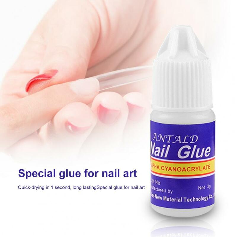 Nail Drill Glue with Brush 3g Nail Glue Helpful Fingerail Rhinestone Reinforcement Gel Harmless Nail Art Glue Manicure Tool