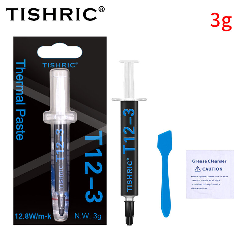 TISHRIC T12 3g Thermal Paste Processor Thermal Grease Compound Conductive 12.8W/K For Cpu Processors Water Cooling Cooler