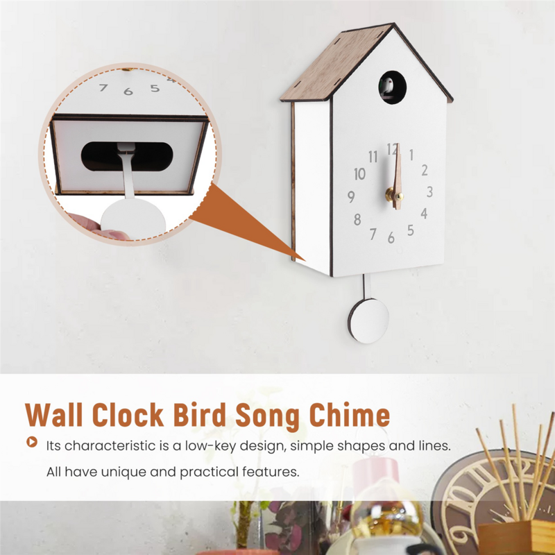Modern Cuckoo Bird Design Quartz Wall Hanging Clock Timer Quartz Wall Clock for Home Office Decoration