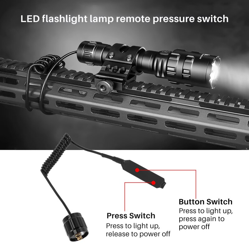 Kabel Switch Afstandsbediening Schakelaar Drukknop Voor 501b Led Koplamp Zaklamp Lamp