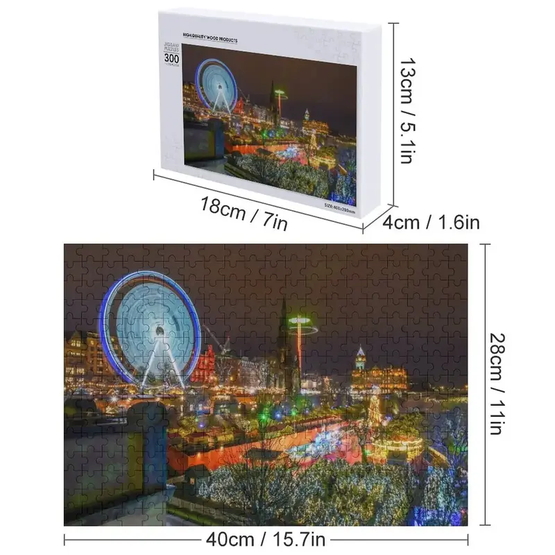 Princes Street, Edinburgh at night Jigsaw Puzzle Wooden Compositions For Children Wooden Animal Baby Wooden Puzzle