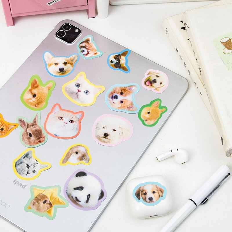 40 Pcs Cute Animal Stickers set kawaii Cartoon Stickers For Water Bottle Laptop Farm Zoo Animal Stickers For Scrapbooking