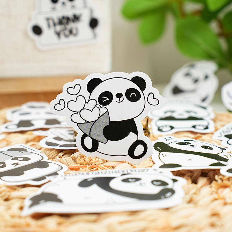 12 Packungen/Los Panda Serie Marker Fotoalbum Dekoration Etikett Aufkleber