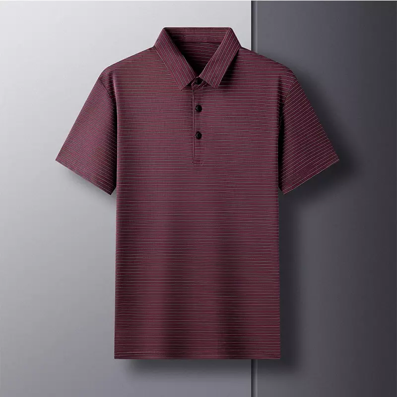 Business Casual Antibacterial Polo Shirt, Fashionable and Versatile Short Sleeved Top for Men in Summer