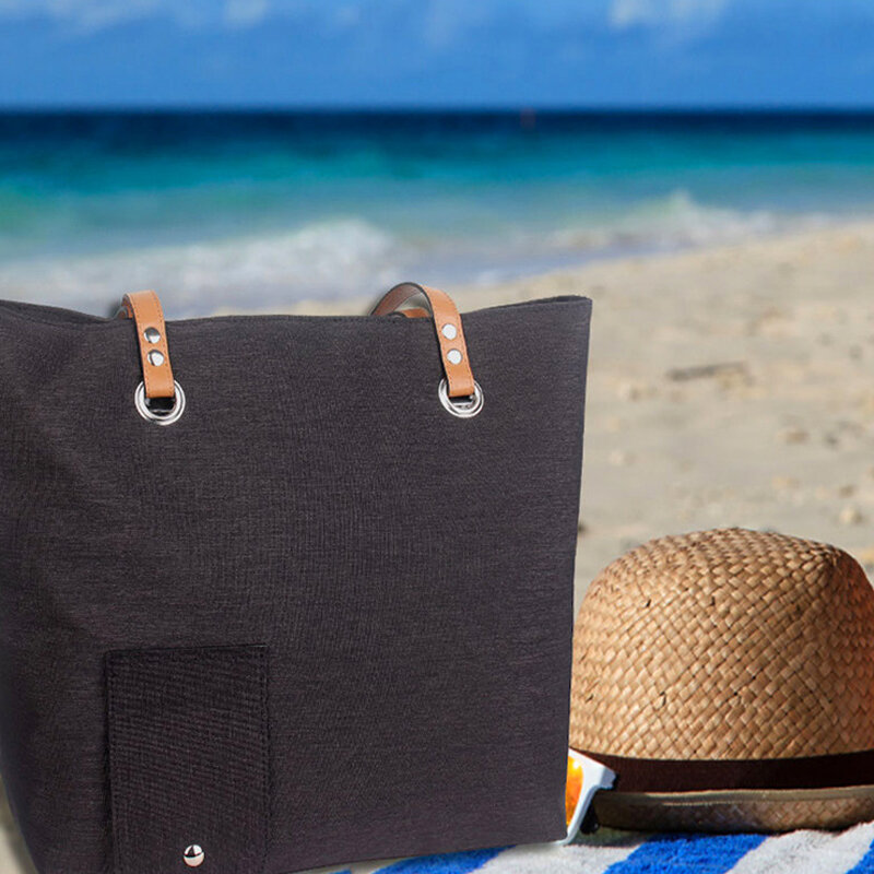 Bolso de mano de tela Oxford para mujer, bolsa de vino con compartimento aislado oculto, bolso de mano de playa informal a la moda, playas al aire libre,bolso de mano con compartimento secreto