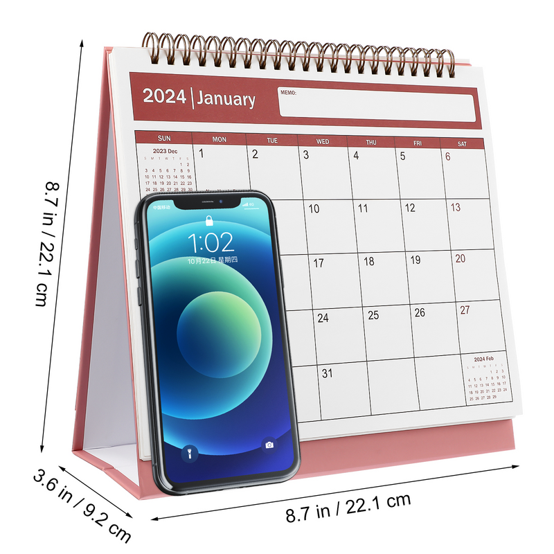 Planejador mensal para mesa pequena, planejador mensal e mensal, blocos de notas, mensal, 2024, 2024, 2024, mensal