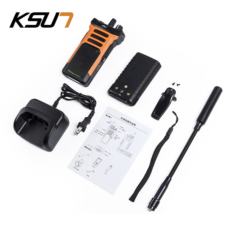 KSUN-walkie-talkie profesional X80, Radio bidireccional de largo alcance de alta potencia, intercomunicador de carga inversa para la industria, túnel de sótano, 20W