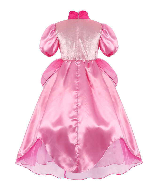 Jurebecia-Disfraz de princesa para niñas y niños pequeños, vestido de Cosplay de melocotón con accesorios, cumpleaños y trajes de Halloween
