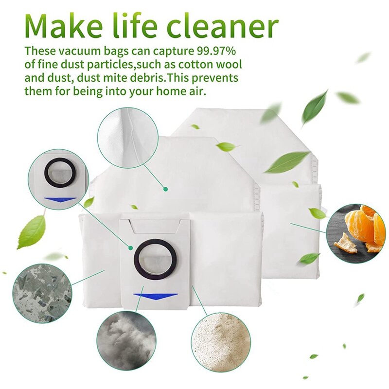 3Pack Disposable Dust Bag For ECOVACS DEEBOT X1 Omni Auto-Empy Station